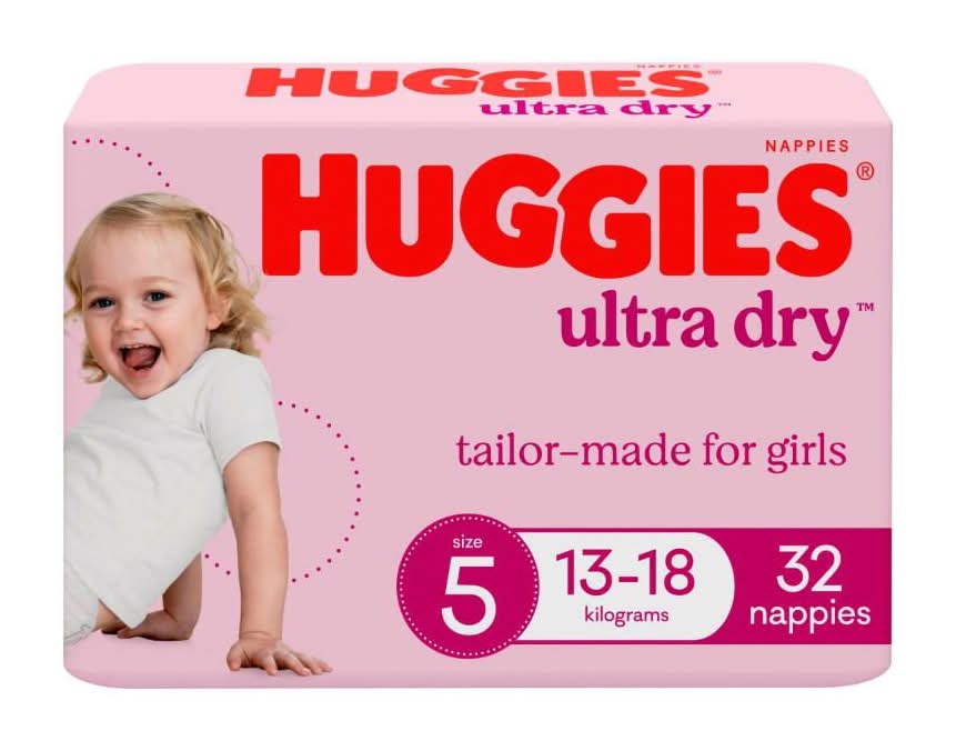 Huggies Ultra Dry Nappies Walker 13- Girl (32 pack)