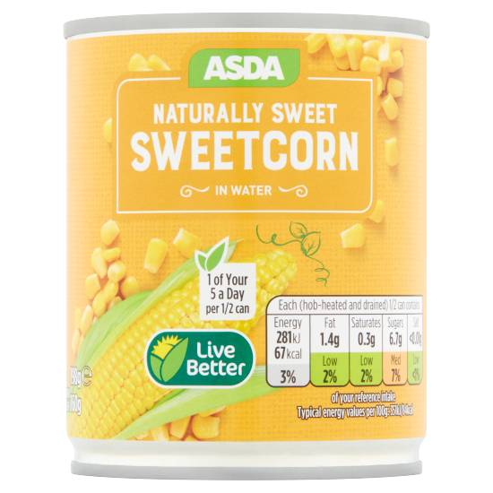 ASDA Naturally Sweet Sweetcorn in Water (198g)