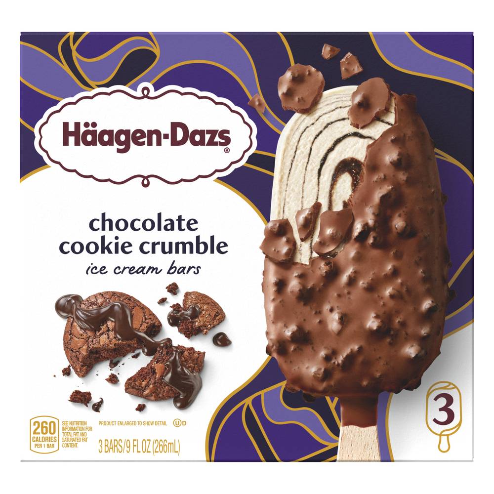 Häagen-Dazs Ice Cream Bars, Chocolate Cookie Crumble (9 fl oz, 3 ct)