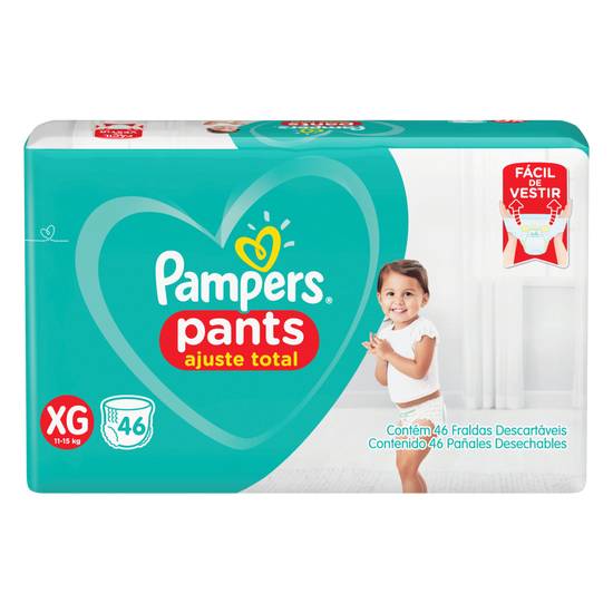 Pampers fralda descartável infantil pants ajuste total xg (46 unidades)
