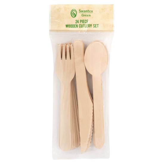 Swantex Wooden Cutlery Set (24 ct)