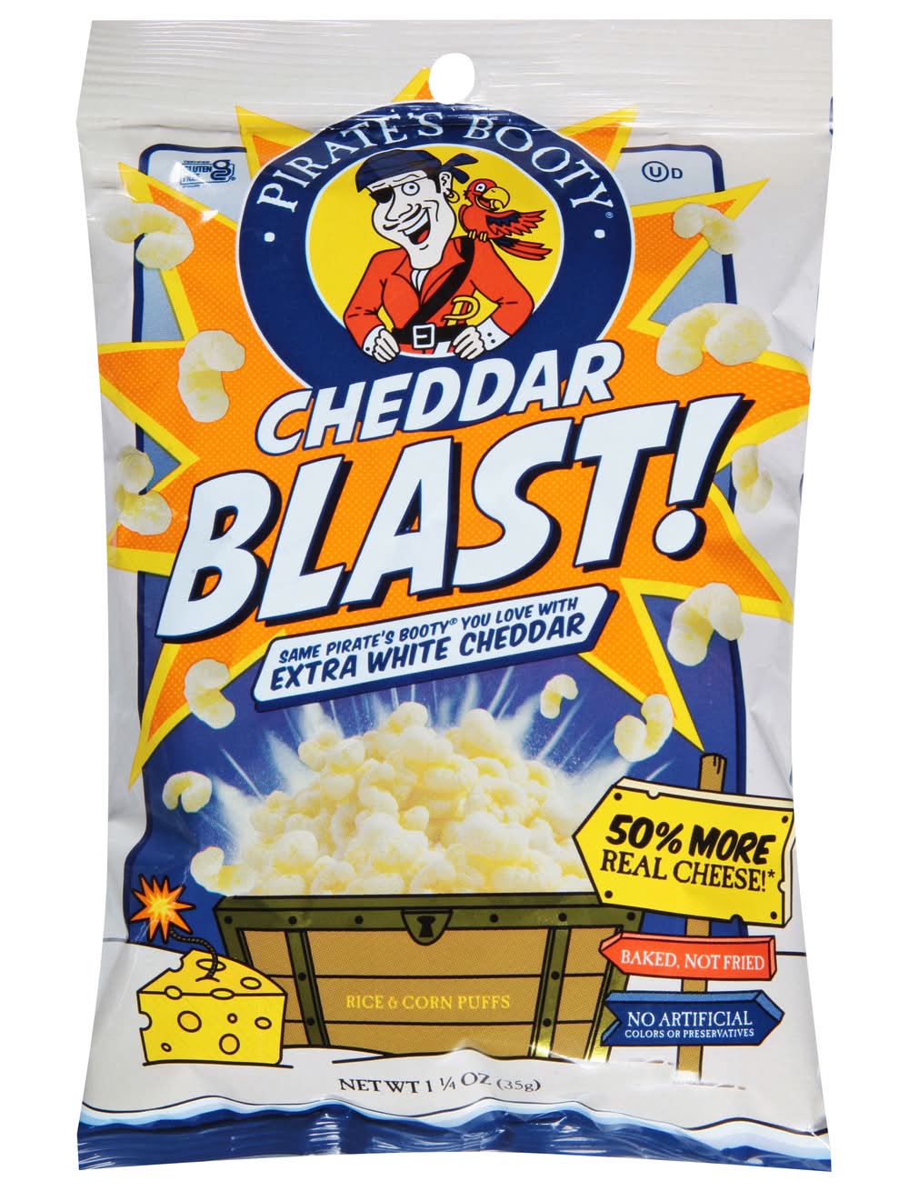 Pirate's Booty Cheddar Blast! Rice & Corn Puffs (1.25 oz)