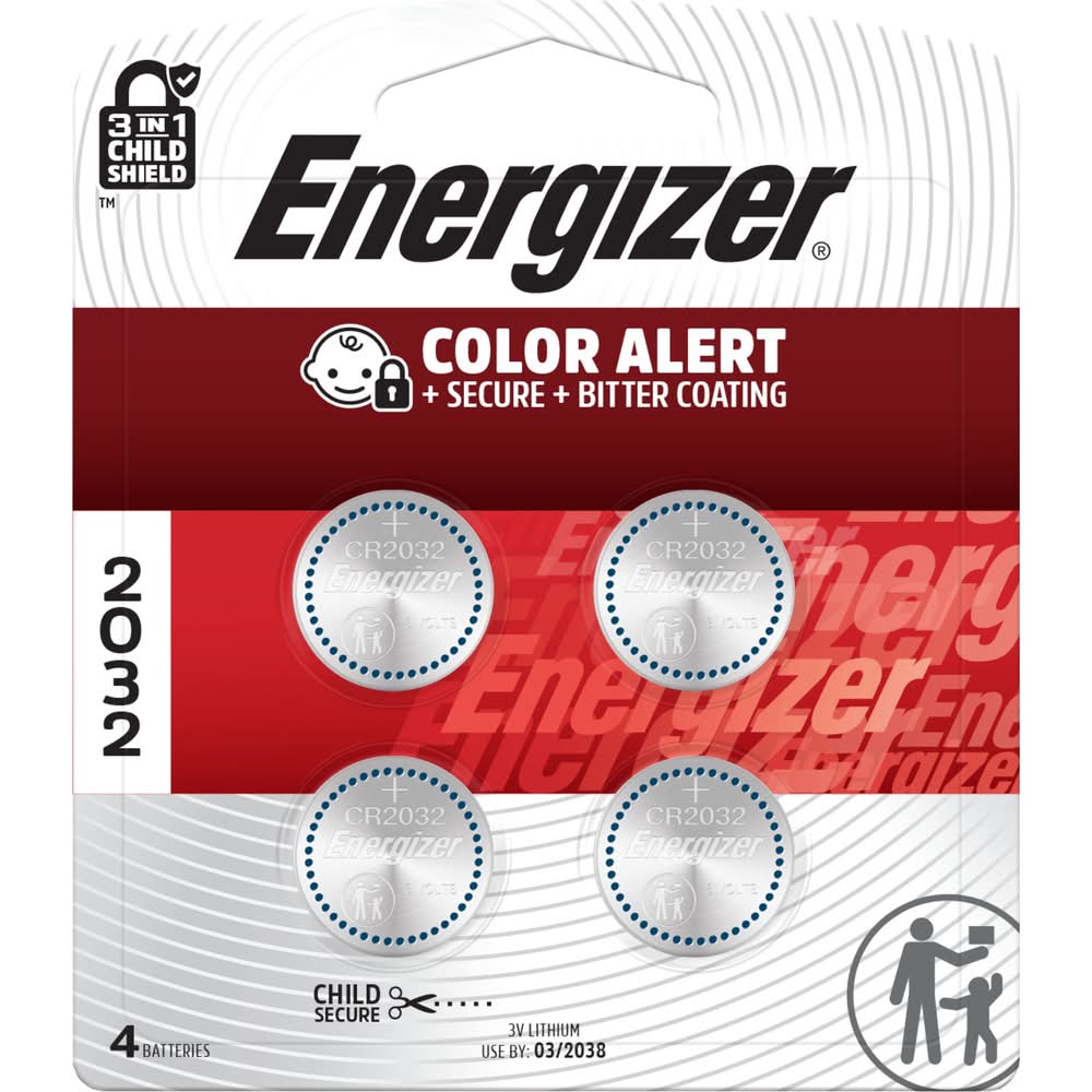 Energizer Lithium CR2032 Coin Batteries 4 -Pack