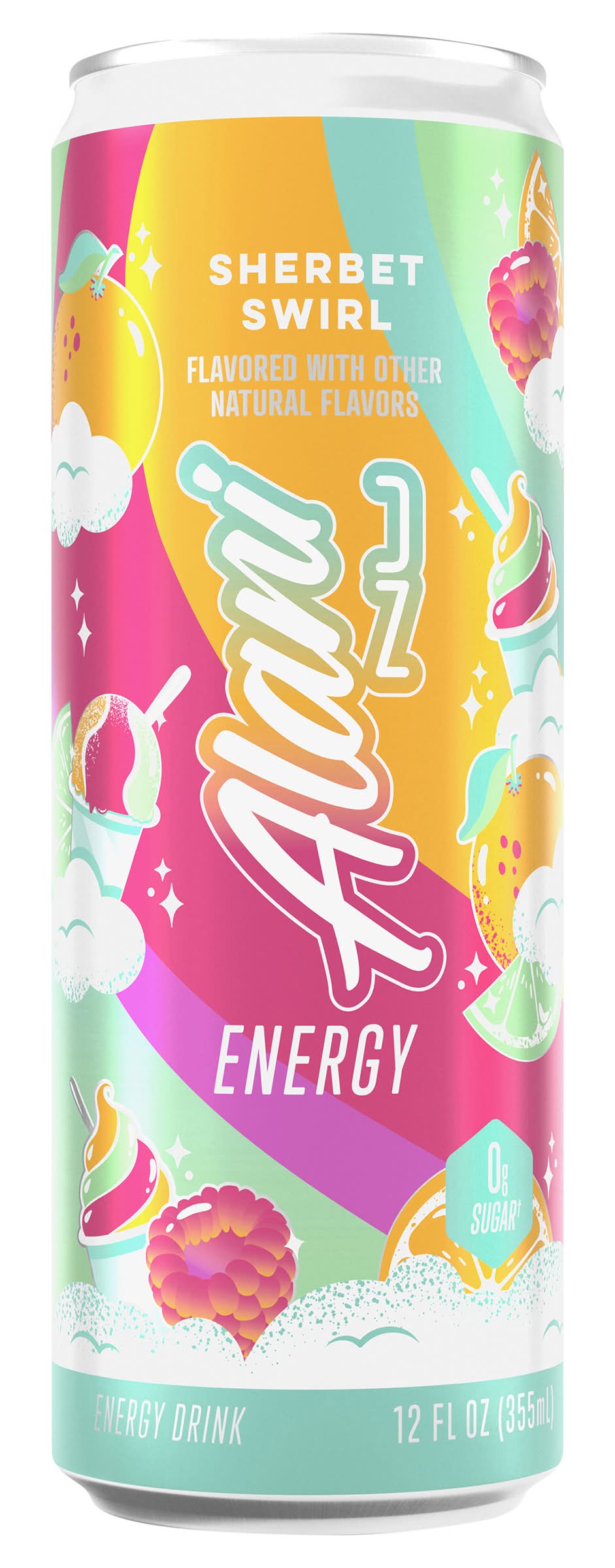 Alani Nu Zero Sugar Energy Drink, Sherbet Swirl (12 fl oz)