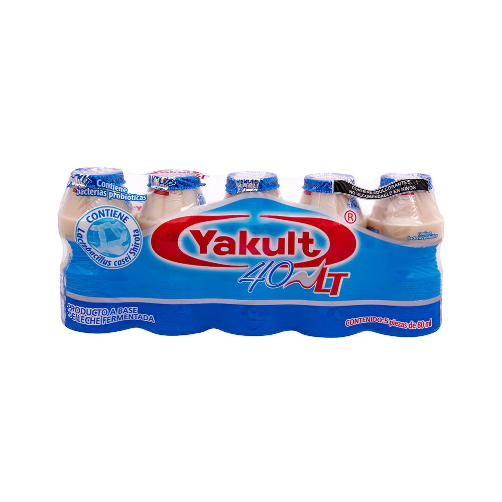 Yakult · Fermentado sin azúcar (5 x 80 ml)