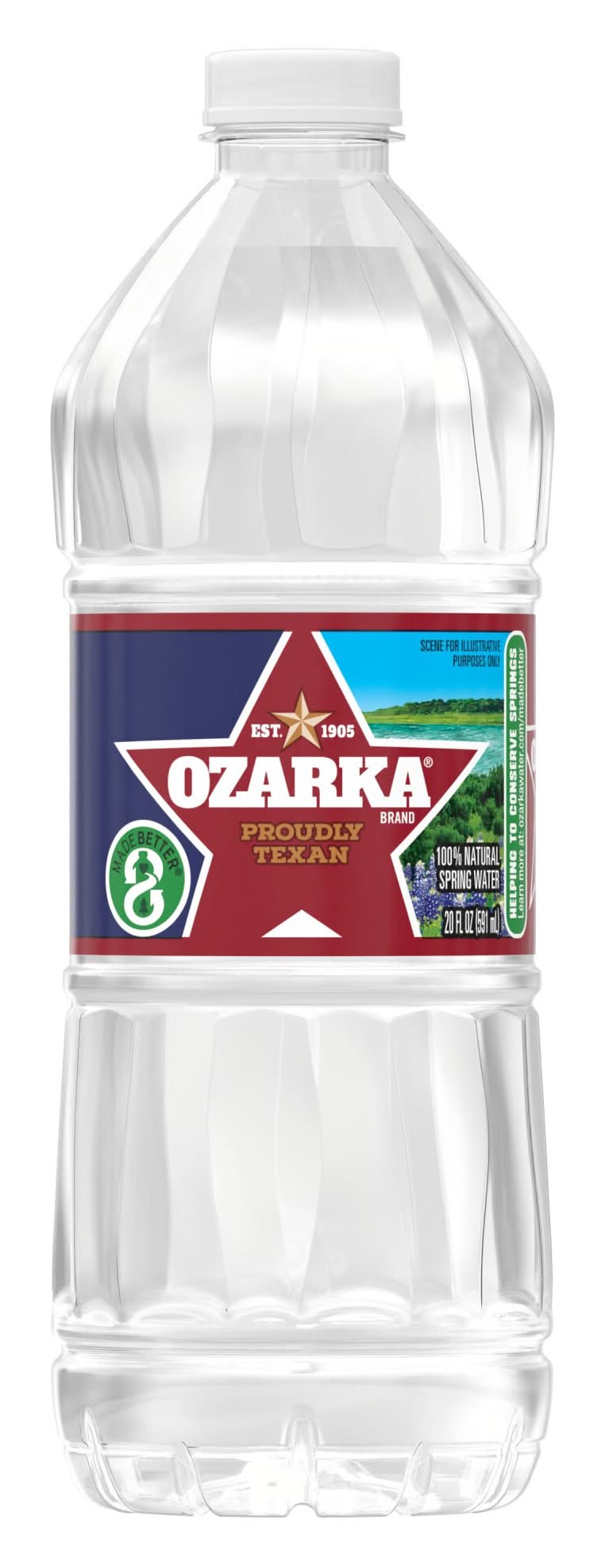 Ozarka Brand 100% Natural Spring Water, 20 Oz