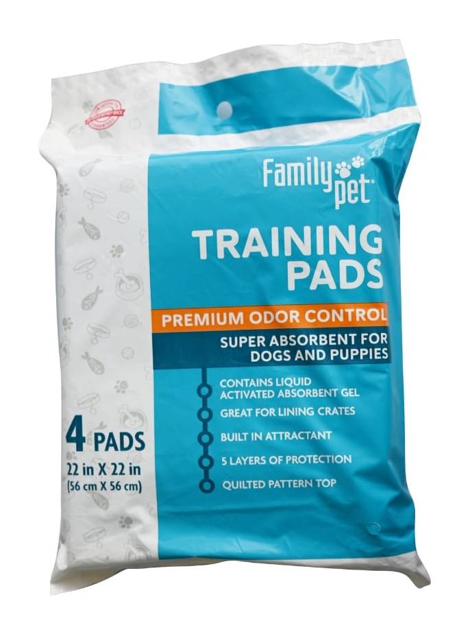 Family Pet Odor Control Puppy Training Pads, 22 x 22 in (4 ct)
