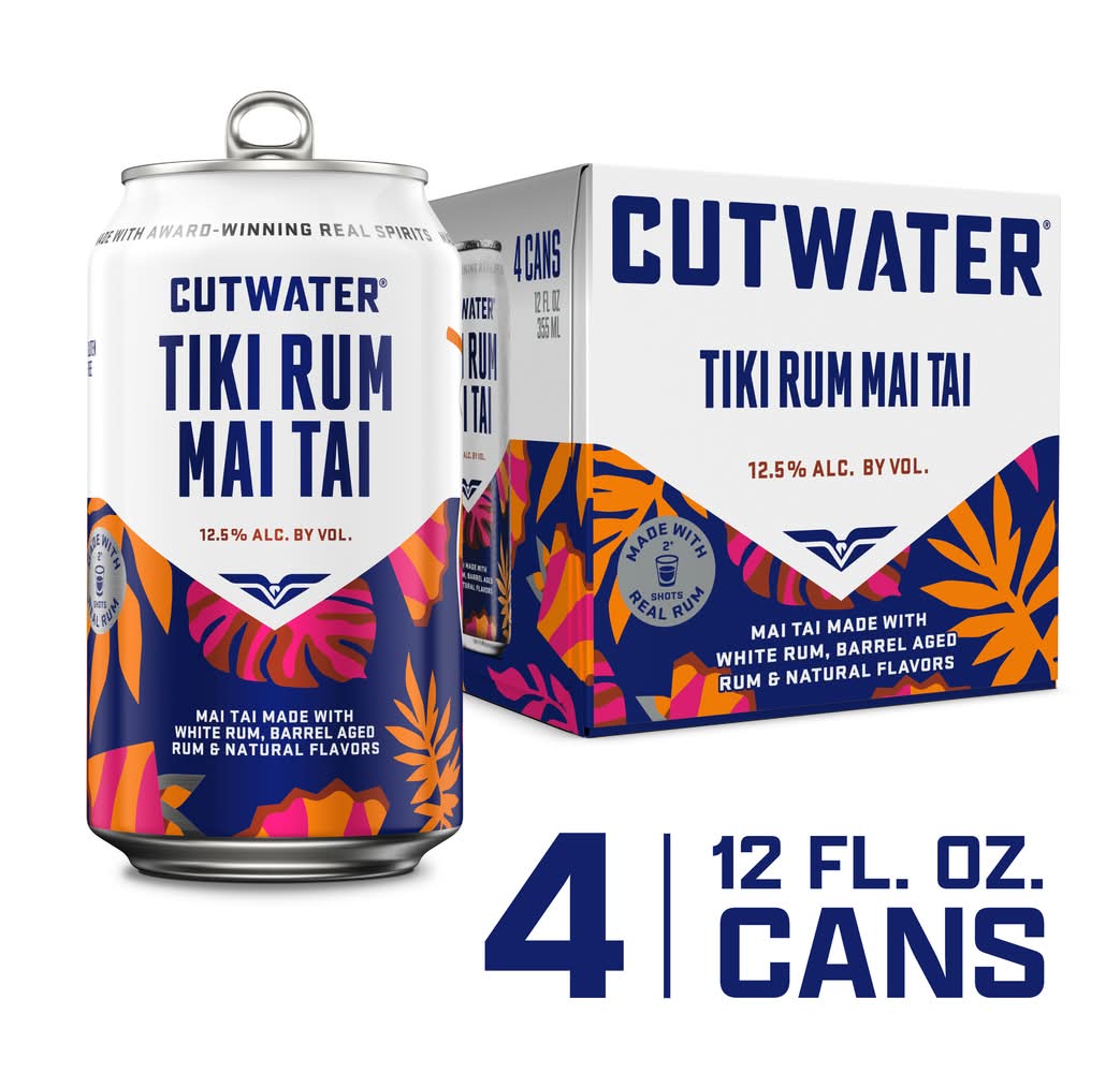 Cutwater Spirits Mai Tai Tiki Rum (4 x 12 fl oz)