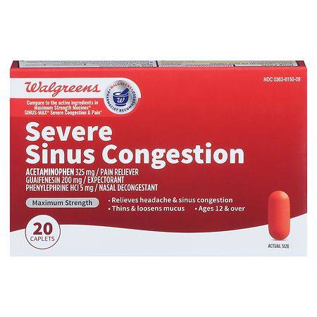 Walgreens Sinus Relief Congestion Day Caplets (20 ct)