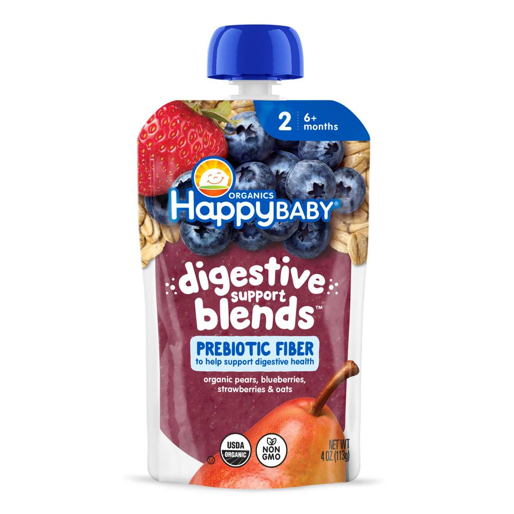 Happy Baby Digestive Support Blends Pouch Baby Food, Assorted (4 oz)