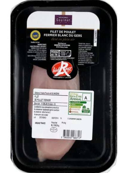 Monoprix Gourmet - Filet de poulet fermier blanc du gers (153g)