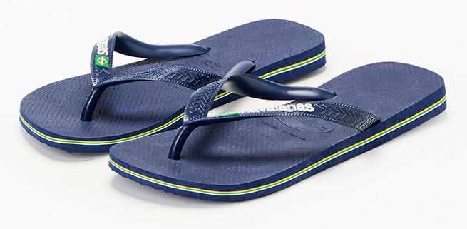 Havaianas Women's Brazil Logo Flip Flop Sandals Navy 7/8