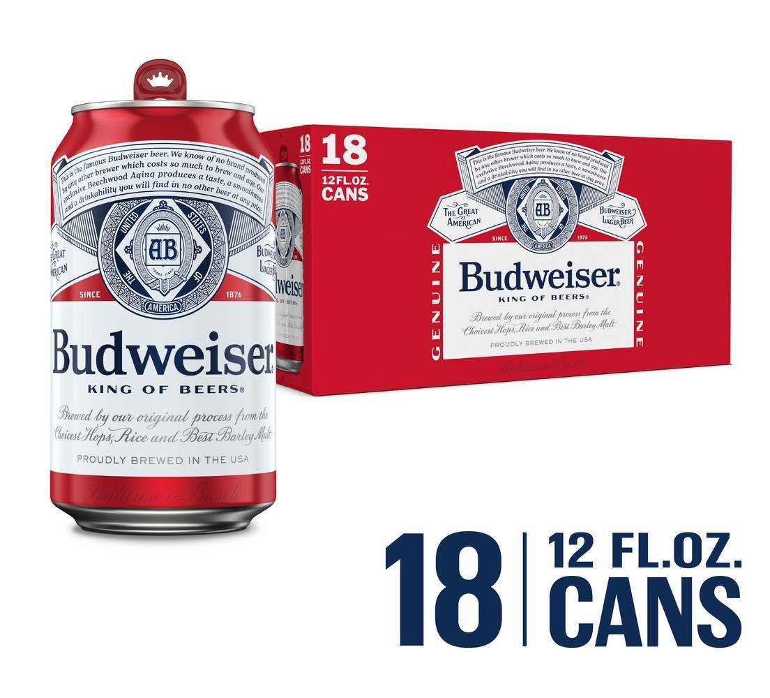 Budweiser Lager Beer Can (18X12 Fl oz)