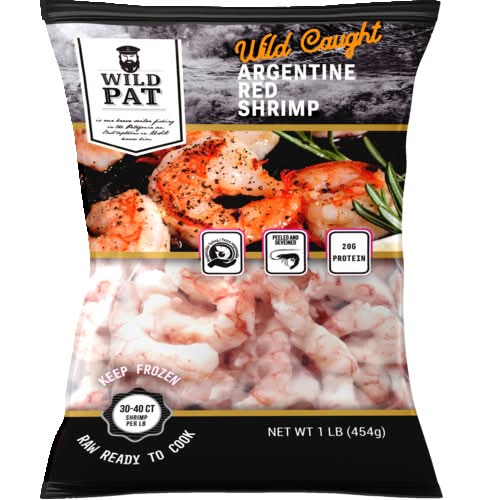Wild Pat 30-40 Count Peeled & Deveined Wild Frozen Argentine Red Shrimp