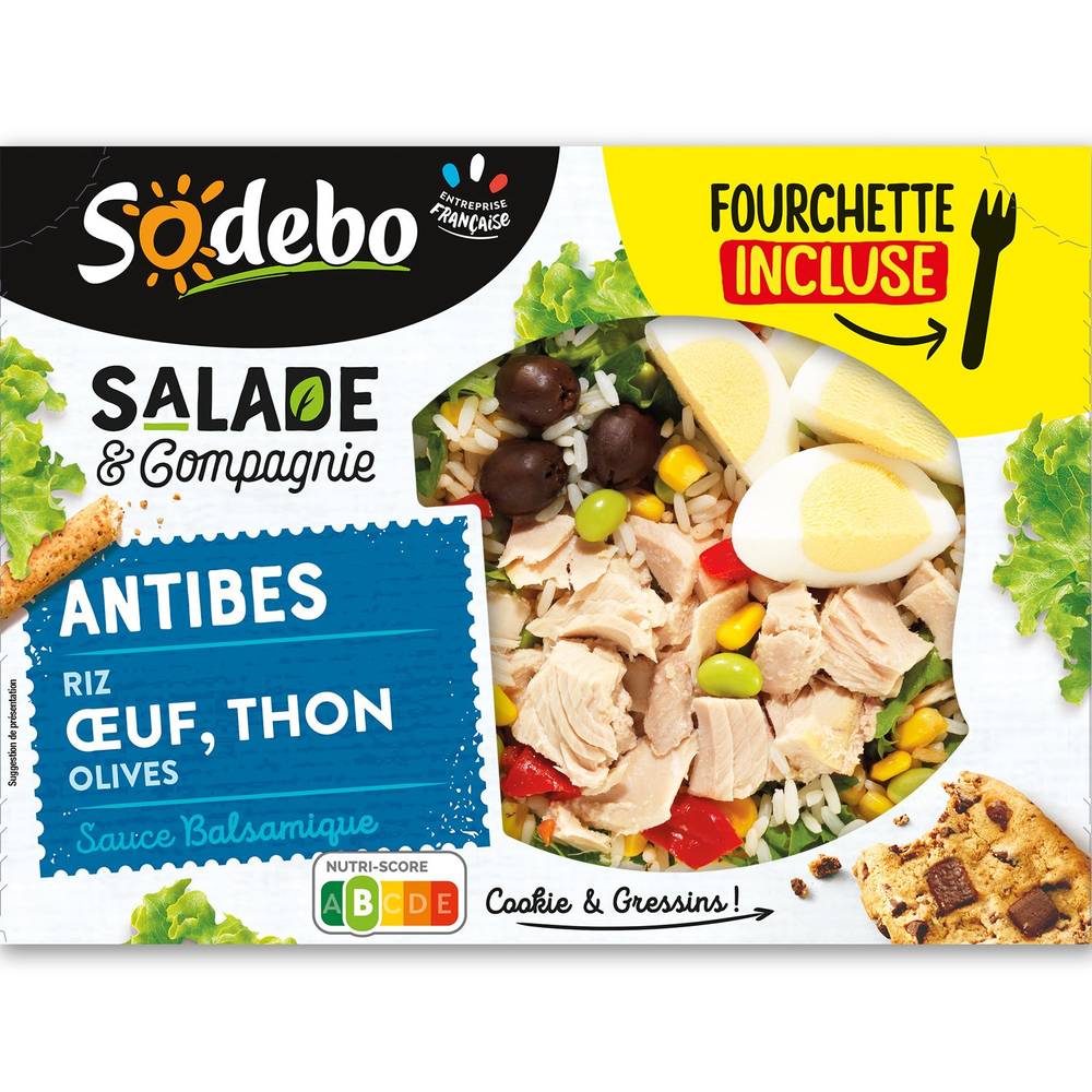 Sodebo - Salade antibes riz œuf thon