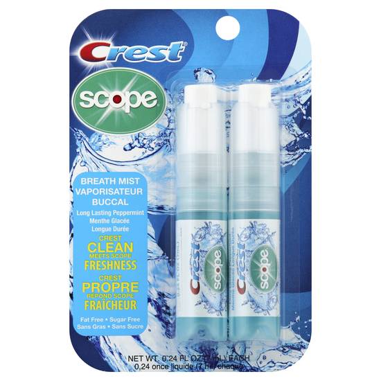 Crest Breath Mist With Scope Long Lasting Mint (2 ct)