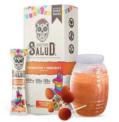 Salud Hydration + Immunity Electrolyte Drink Mix Pouches, Mango Chili Lollipop (6 x 0.21 oz)