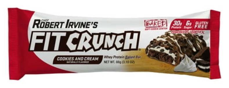 Robert Irvine's Fit Crunch Cookies & Cream Whey Protein Bar 3.1oz
