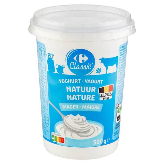Carrefour Classic' Yoghurt Natuur Mager 500 g