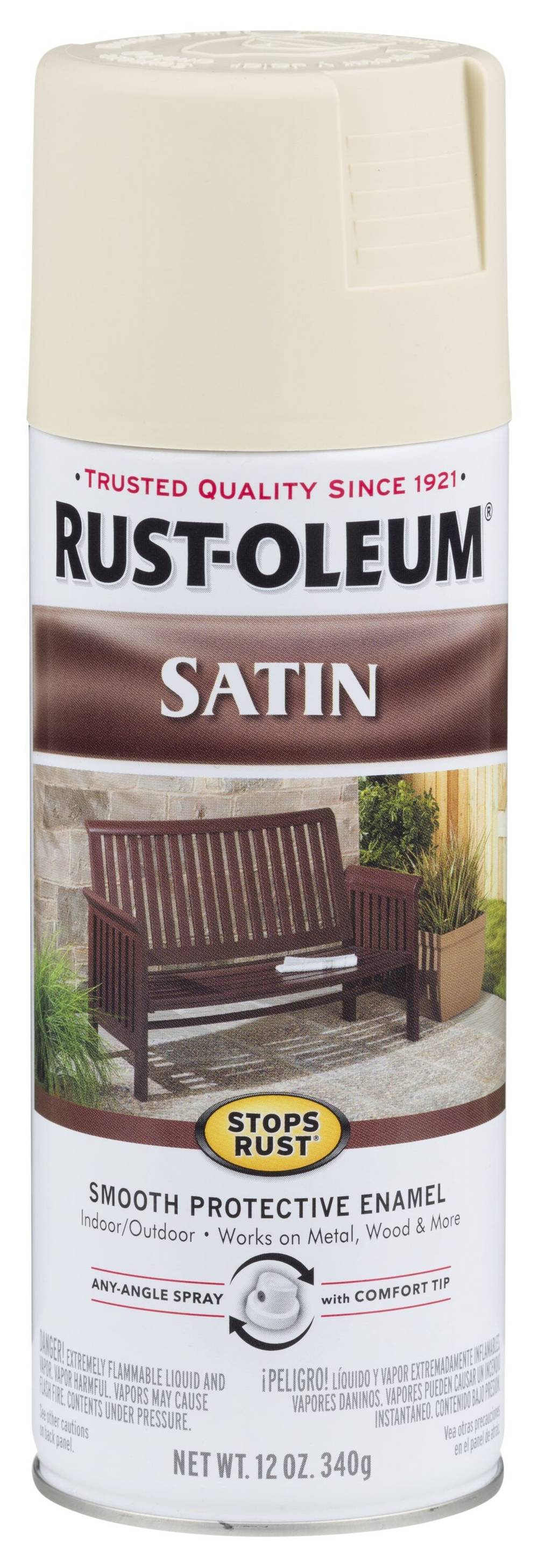 Rust-Oleum Stops Rust Satin Almond Spray Paint (NET WT. 12-oz | 7758830