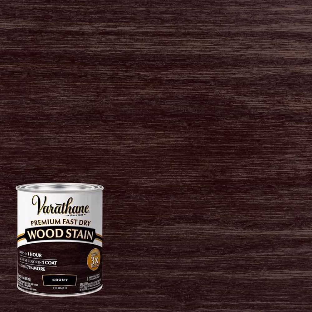 Varathane Premium Semi-Transparent Ebony Oil-Based Urethane Modified Alkyd Fast Dry Wood Stain 1 Qt