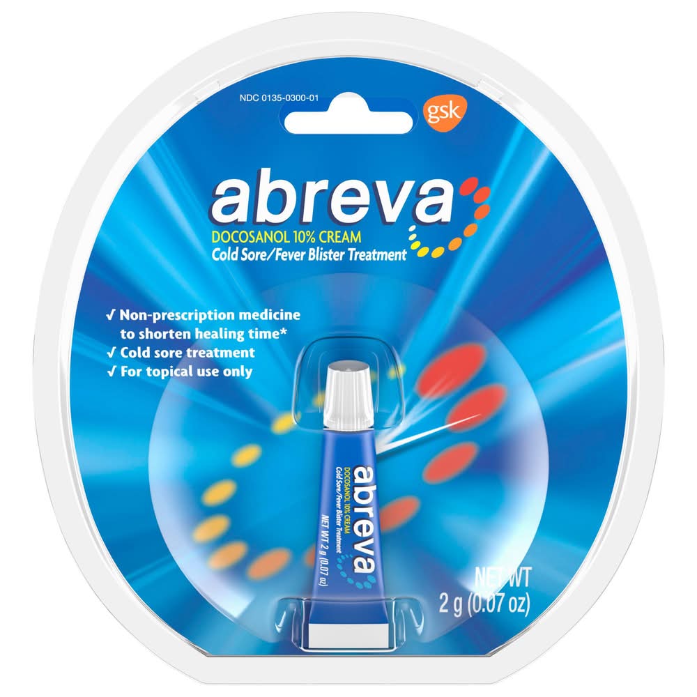 Abreva Docosanol 10% Cold Sore Treatment Cream (0.07 oz)