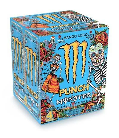 Monster Energy Punch Energy Drink, Mango Loco (4 x 473 ml)