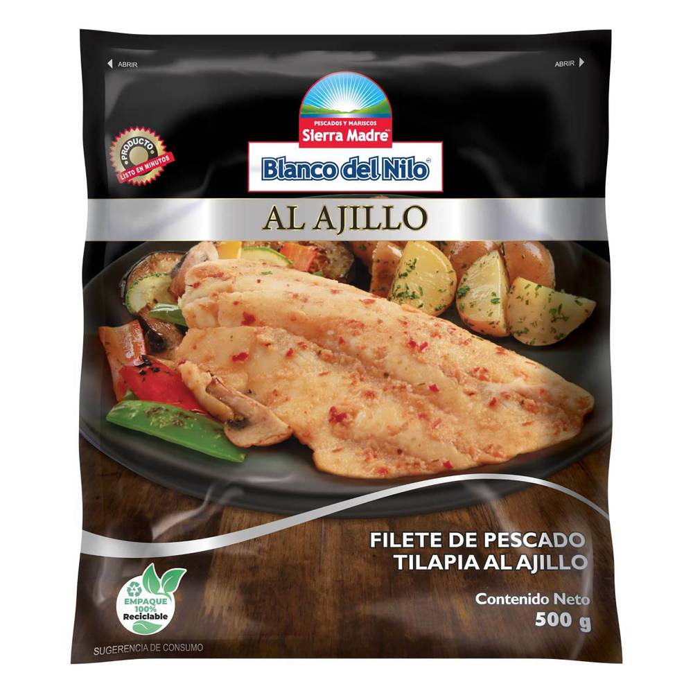 Sierra Madre · Filete de tilapia al ajillo congelado (500 g)