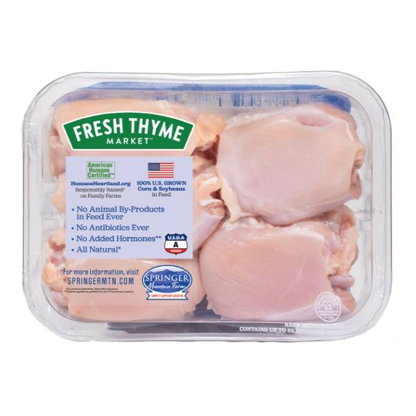 Fresh Thyme Antibiotic Free Boneless Skinless Chicken Thighs