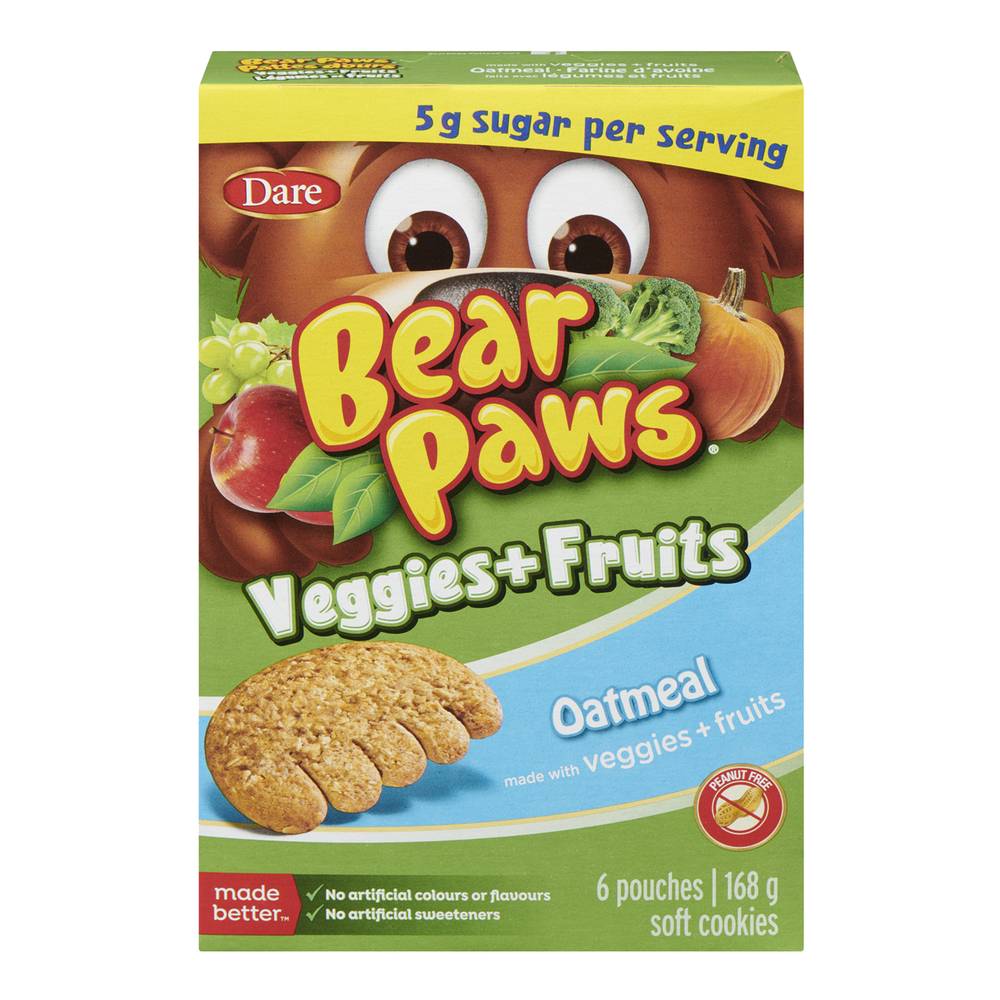 Bear Paws Veggies & Fruits Oatmeal Soft Cookies