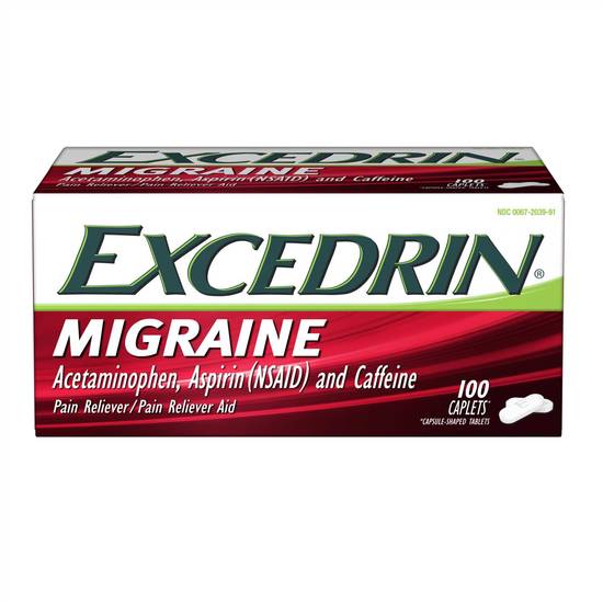 Excedrin Migraine Caplets for Migraine Pain Relief, 100 CT