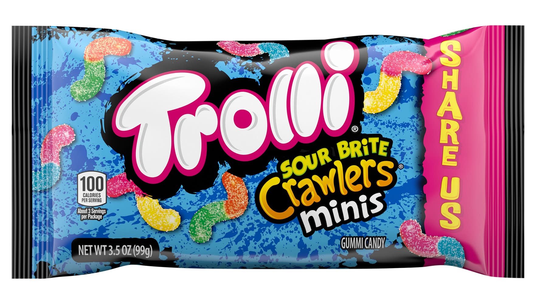 Trolli Crawlers Sour Brite Gummi Candy Minis (3.5 oz)