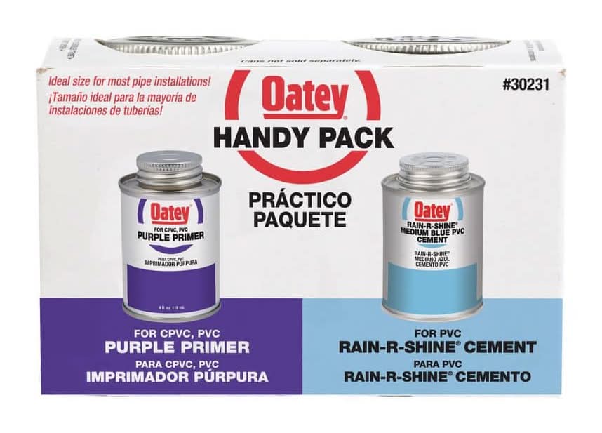 Oatey 8 Oz. Purple Primer And Rain-R-Shine Medium Blue Pvc Cement Combo Pack