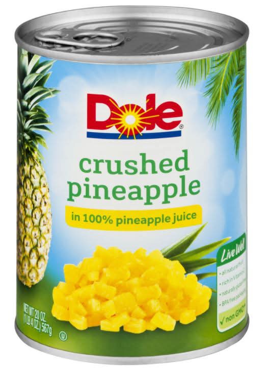 Dole 100% Crushed Fruit Juice, Pineapple (20 oz)