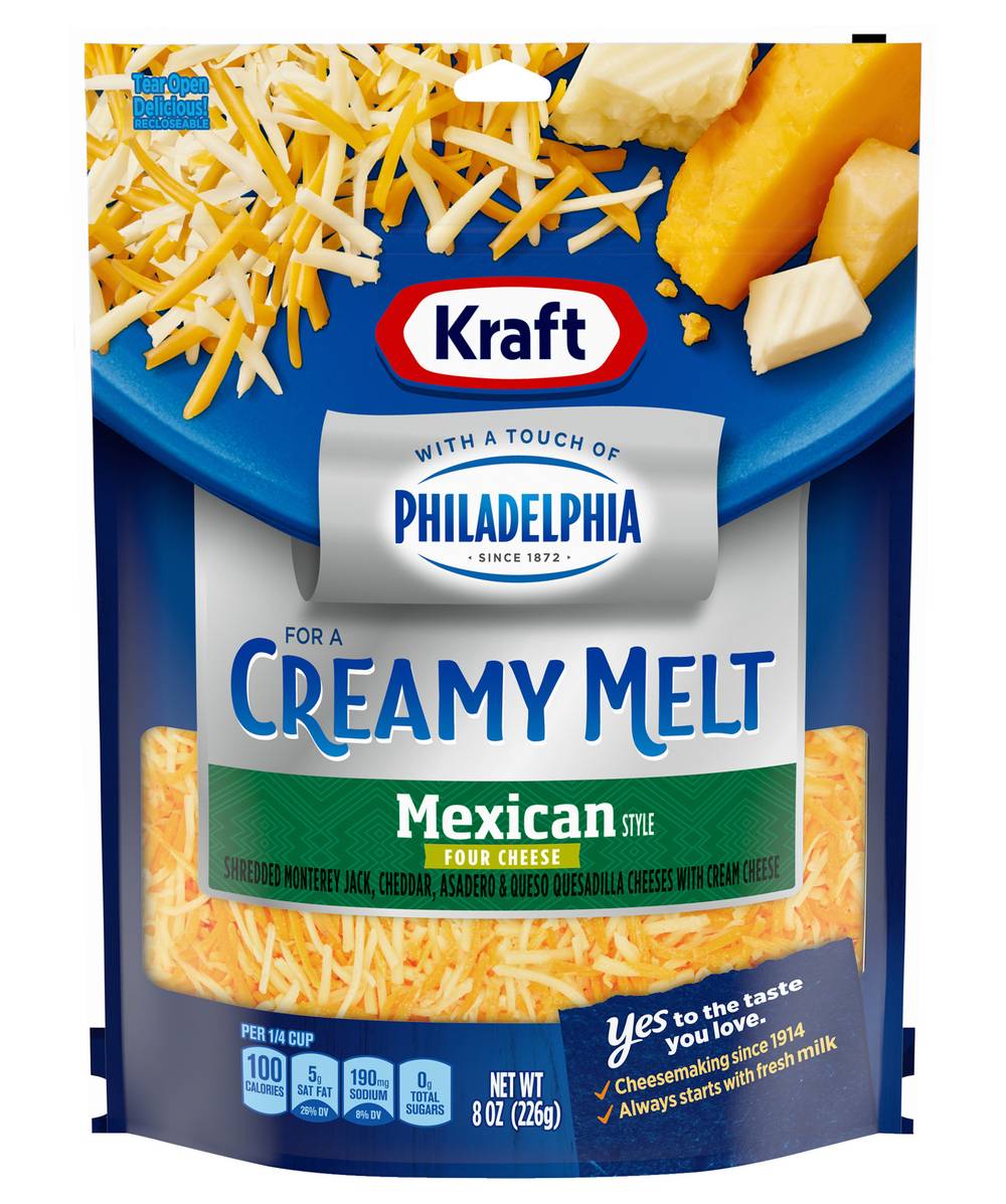 Kraft Creamy Melt Mexican Style Shredded Four Cheese (8 oz)