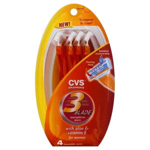 Cvs 3 Blade Sensitive Skin Womens Disposable Razors