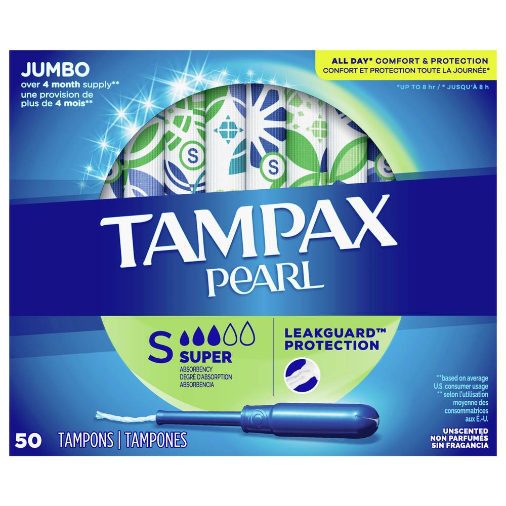 Tampax Pearl Super Absorbency Unscented Tampons (13 oz)