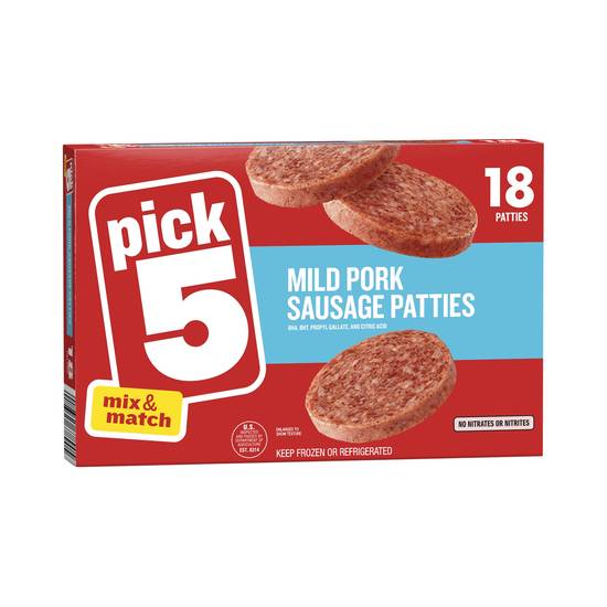 Pick 5 Mild Pork Sausage Patties (18 ct)