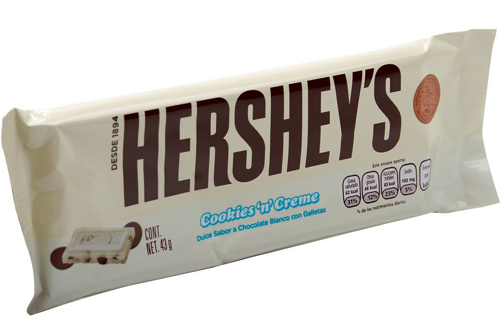Hershey's · Barra de chocolate cookies and creme (43 g)