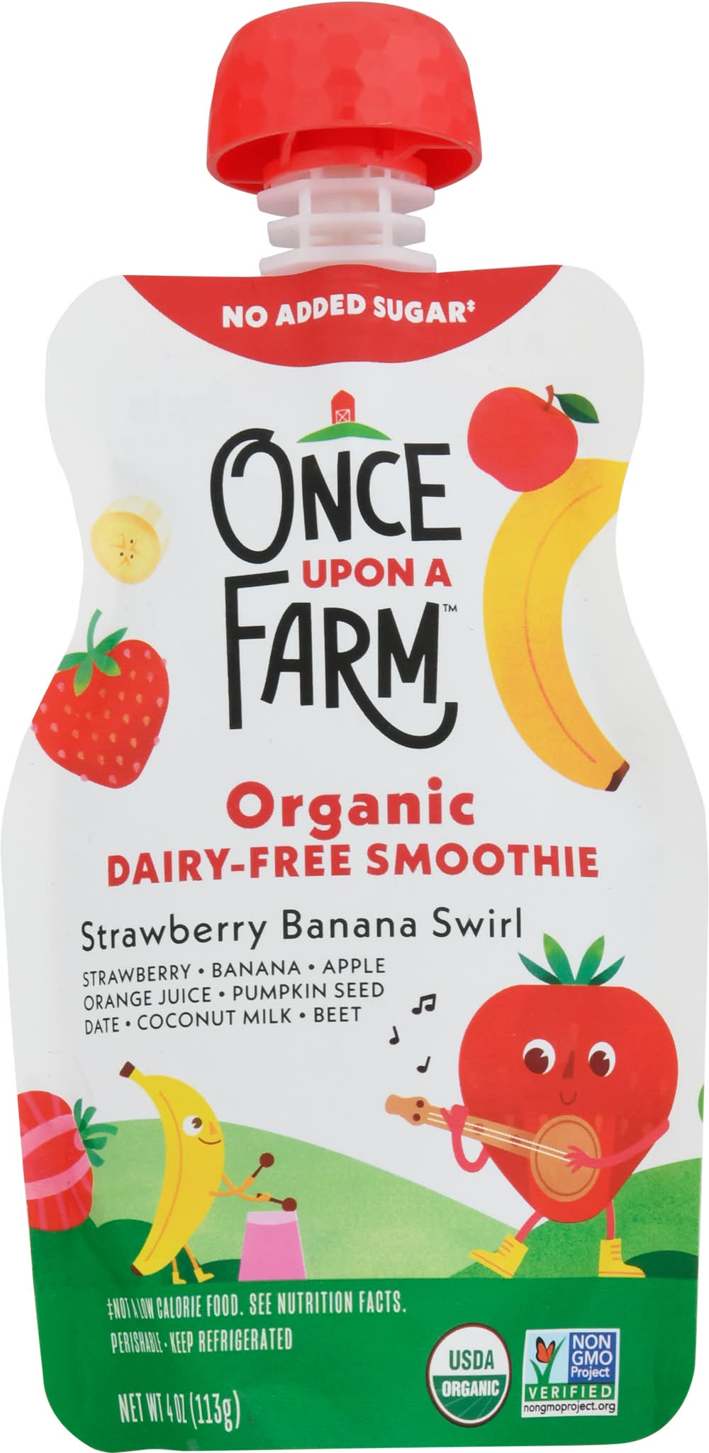 Once Upon a Farm Organic Smoothie, Strawberry Banana Swirl (4 oz)