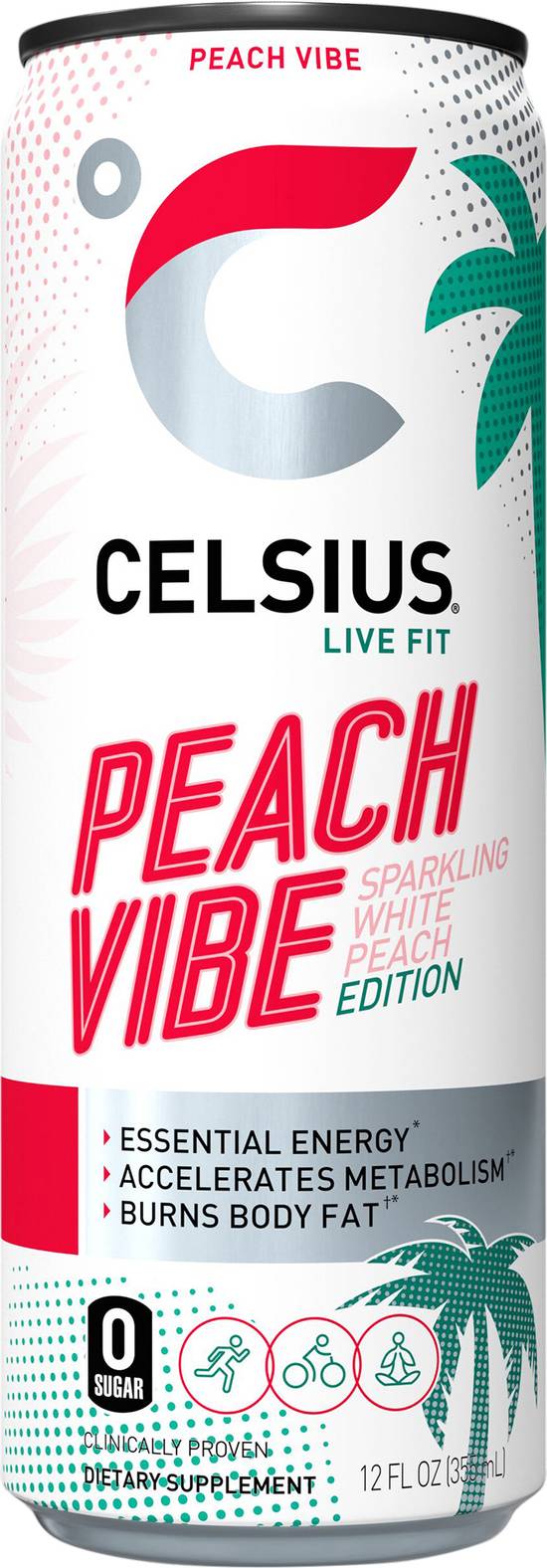Celsius White Peach Vibe Sparkling Drink (12 fl oz)
