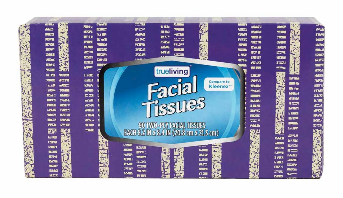 True Living Facial Tissues 90 Ct