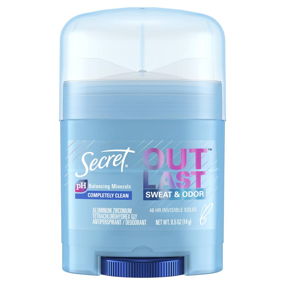 Secret Outlast Invisible Solid Antiperspirant and Deodorant - Completely Clean, 0.5 oz