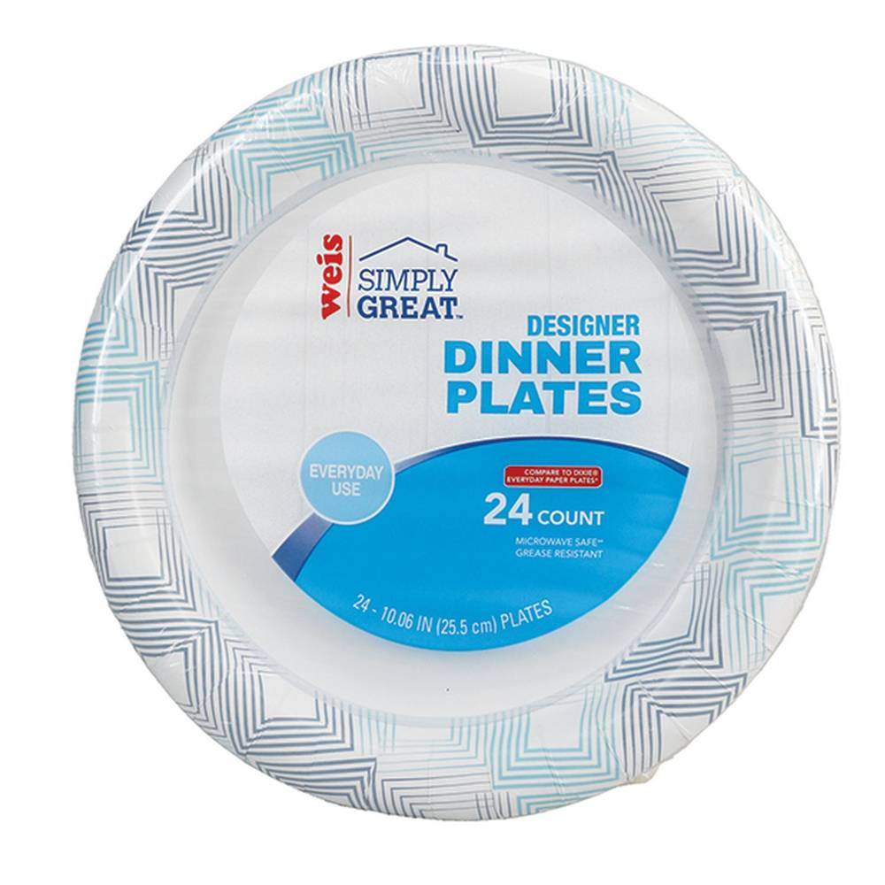 Weis Designer Paper Plates Dinner, 10.06 IN (25.5cm) (24 ct)