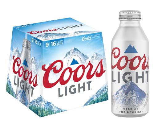 Coors Light 9pk 16oz Alum Btl 4.2% ABV