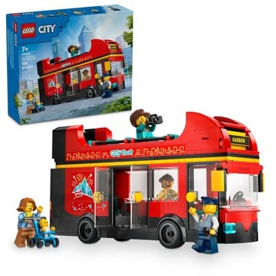 LEGO City Double-Decker Sightseeing Bus Toy 7+ Years, Red (384 ct)