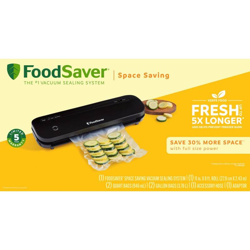 FoodSaver Space Saving Vacuum Sealer With 4 Bags & 1 Roll