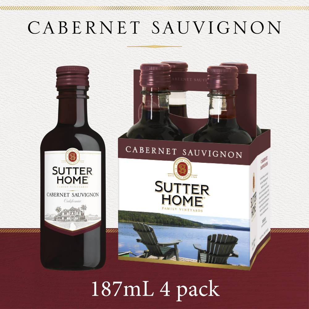 Sutter Home Cabernet Sauvignon Red Wine (4 ct, 187 ml)