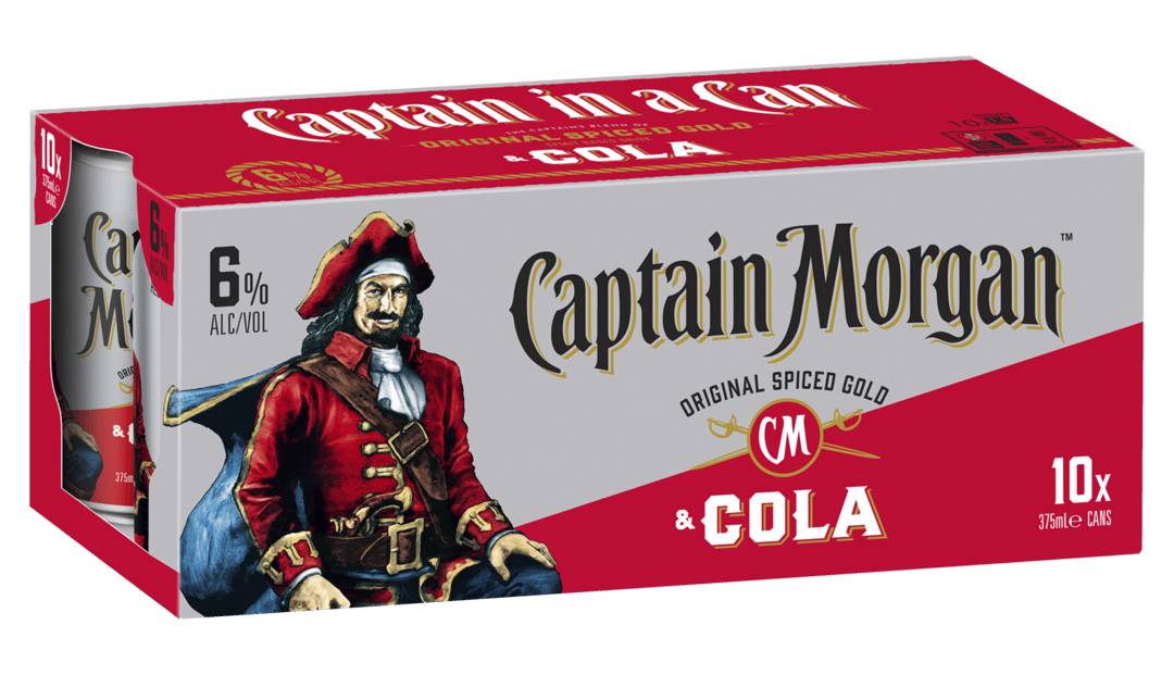 Captain Morgan & Cola 6% Can 10x375ml