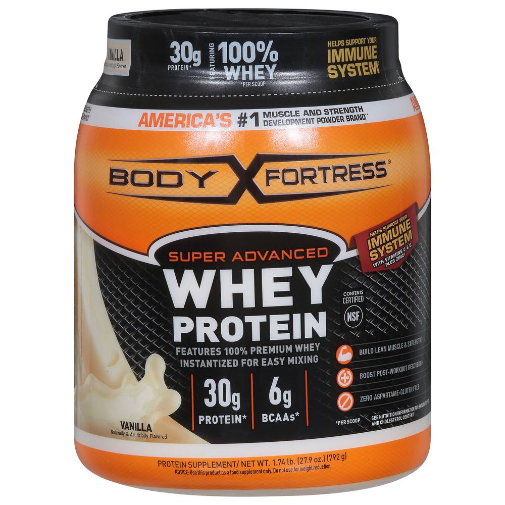 Body Fortress Super Advanced Whey Protein Powder, Vanilla (1.74 lbs)